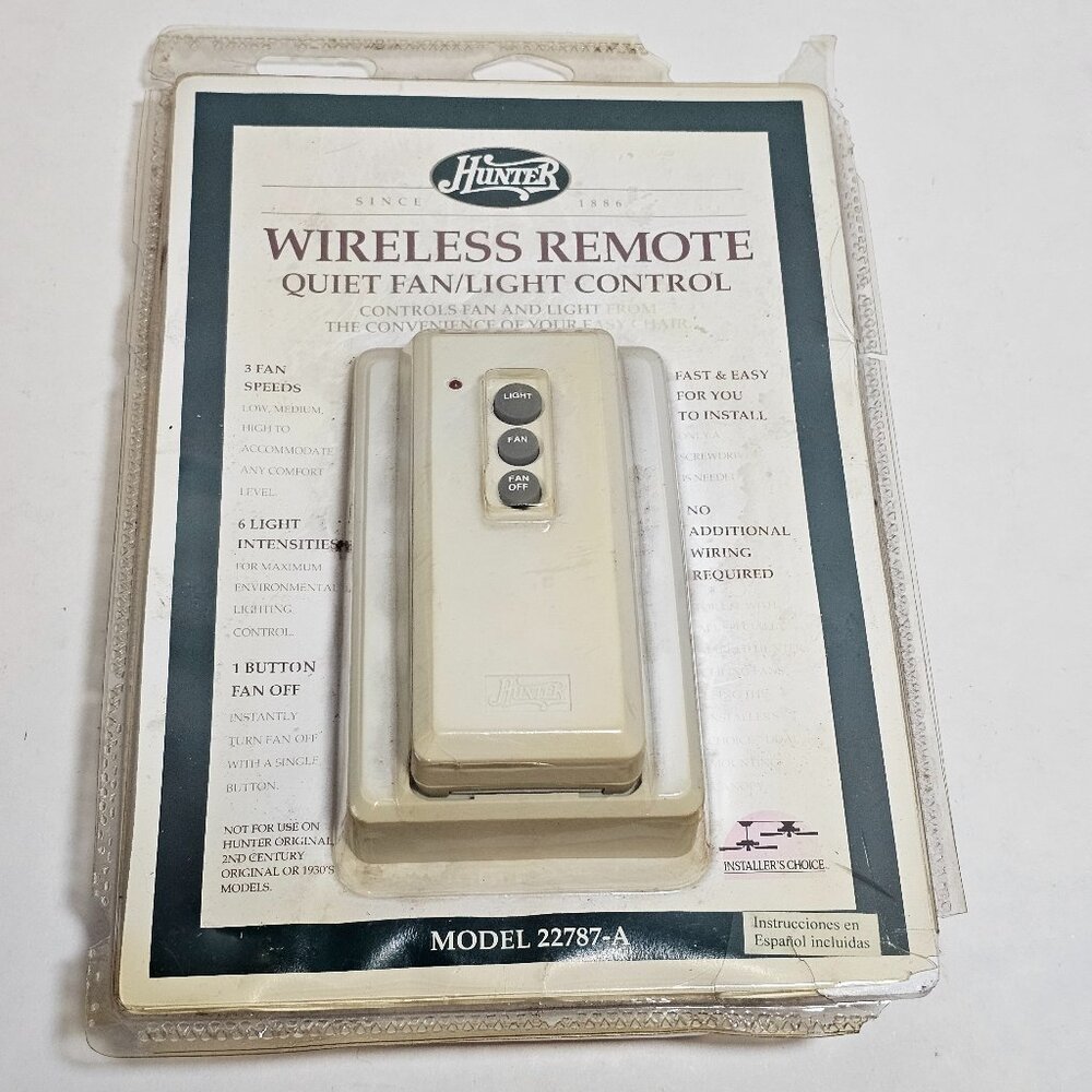 READ-Hunter Wireless Remote 22787-A Quiet Fan Light Control 3 Speed 6 Light